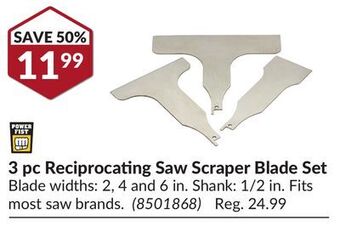 Princess Auto 3 pc reciprocating saw scraper blade set offer