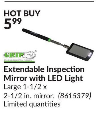 Princess Auto Extendable inspection mirror with led light offer