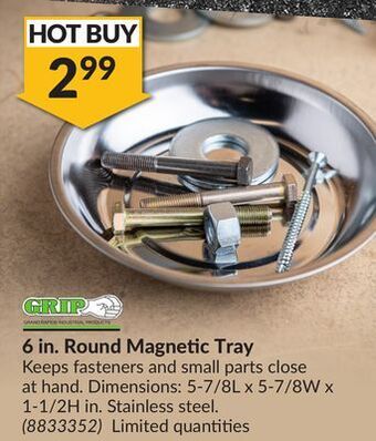 Princess Auto 6 in. round magnetic tray offer