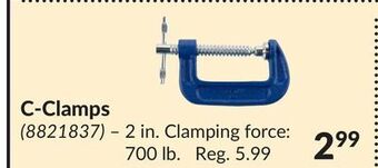 Princess Auto C-clamps offer