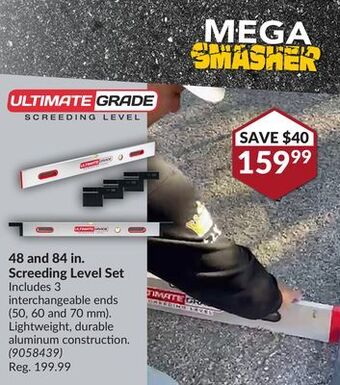 Princess Auto 48 and 84 in. screeding level set offer