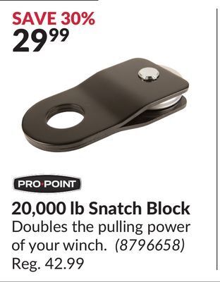 Princess Auto 20,000 lb snatch block offer