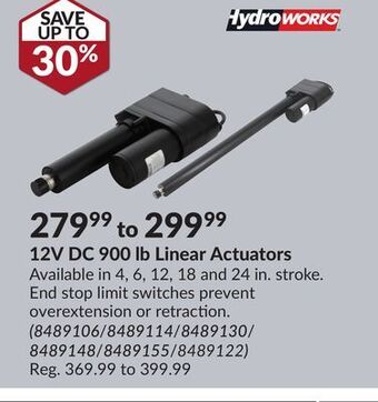 Princess Auto 12v dc 900 lb linear actuators offer