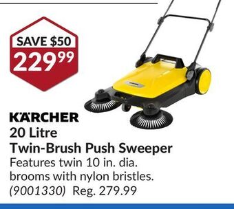 Princess Auto 20 litre twin-brush push sweeper offer