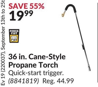 Princess Auto 36 in. cane-style propane torch offer