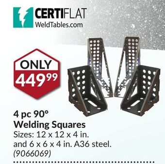 Princess Auto 4 pc 90° welding squares offer