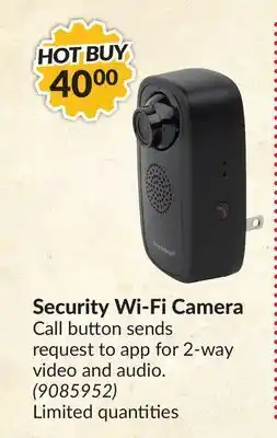 Princess Auto Security wi-fi camera call button offer