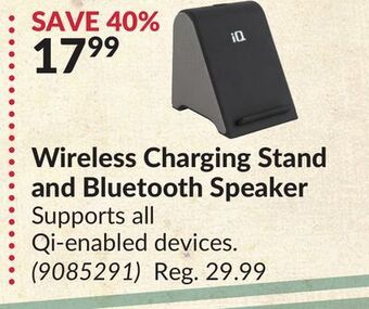 Princess Auto Wireless charging stand and bluetooth speaker offer