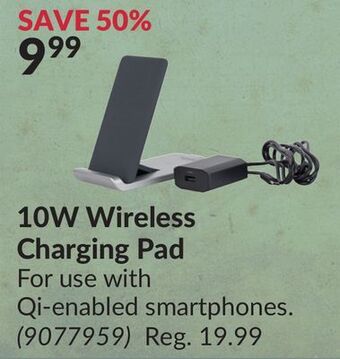 Princess Auto 10w wireless charging pad offer