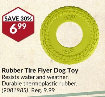 Princess Auto Rubber tire flyer dog toy offer