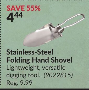 Princess Auto Stainless-steel folding hand shovel offer
