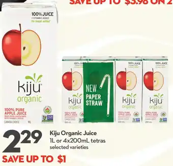 Longo's Kiju Organic Juice 1L or 4x200ml offer