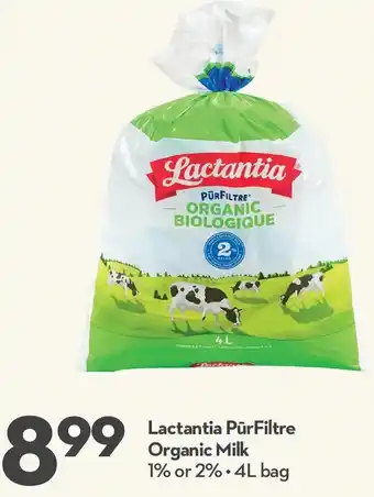 Longo's Lactantia PürFiltre Organic Milk 4L offer