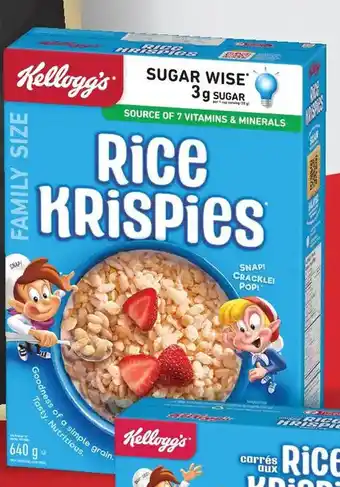 Longo's Kellogg's Family Size Cereal 480-650g offer
