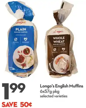 Longo's Longo's English Muffins 6x57g offer