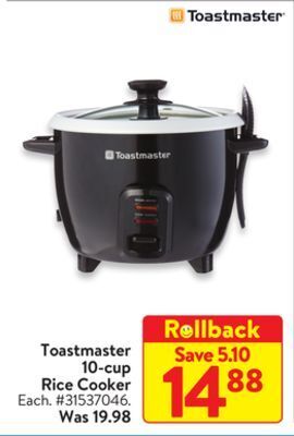 Walmart Toastmaster 10-cup rice cooker offer