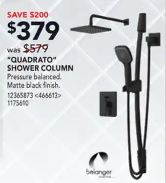 Lowe's Belanger laminates "quadrato" shower column offer