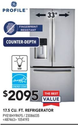 Lowe's Ge 17.5 cu. ft. refrigerator 33" offer