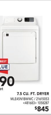 Lowe's Midea 7.5 cu. ft. dryer offer