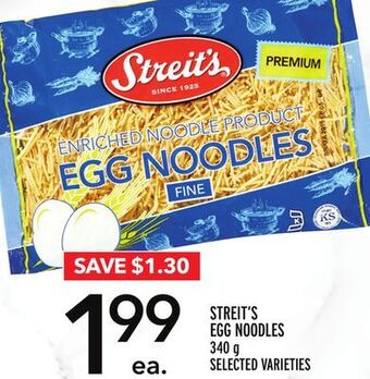 Metro Streit's egg noodles offer