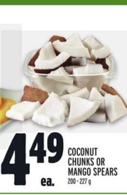 Metro Coconut chunks or mango spears offer