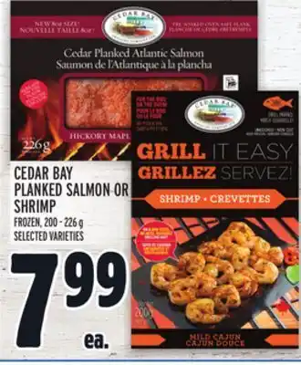 Metro Cedar bay planked salmon or shrimp offer