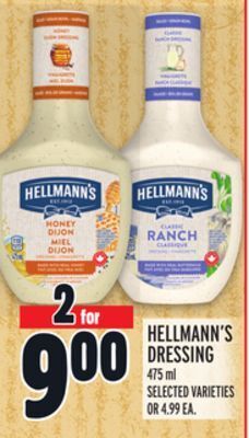 Metro Hellmann's dressing offer