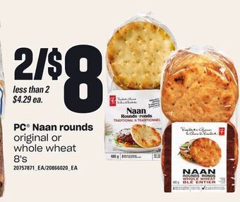 Independent Grocer Pc® naan rounds, 8's offer