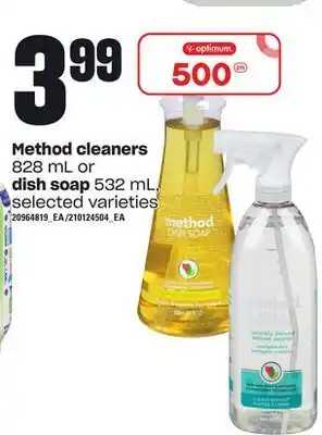 Independent Grocer Method cleaners, 828 ml or dish soap, 532 ml offer