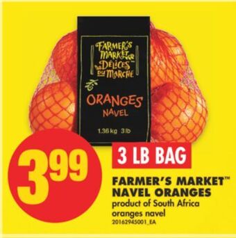 No Frills Farmer's market™ navel oranges, 3 lb bag offer