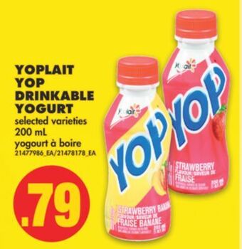 No Frills Yoplait yop drinkable yogurt, 200 ml offer