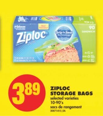 No Frills Ziploc storage bags, 10-90's offer