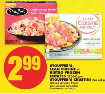No Frills Stouffer's, lean cuisine or bistro frozen entrées, 212-340 g or stouffer's crustini 226-256 g offer
