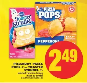 No Frills Pillsbury pizza pops, 4's or toaster strudel, 6's offer