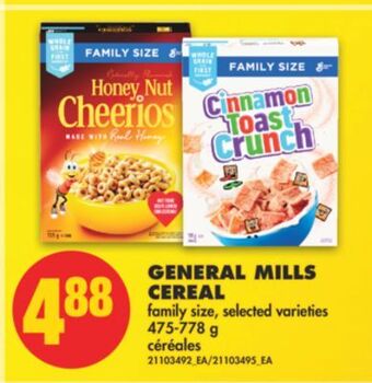No Frills General mills cereal, 475-778 g offer