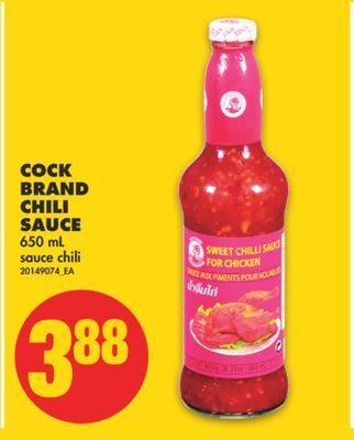 No Frills Cock brand chili sauce, 650 ml offer