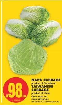 No Frills Napa cabbage or taiwanese cabbage offer
