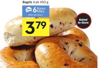 Foodland Bagels 4 pk 450 g - 6 air miles® bonus miles offer