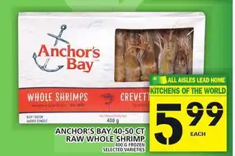 Food Basics Anchor's bay 40-50 ct raw whole shrimp offer