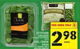 Food Basics Attitude salads or mill creek peas offer