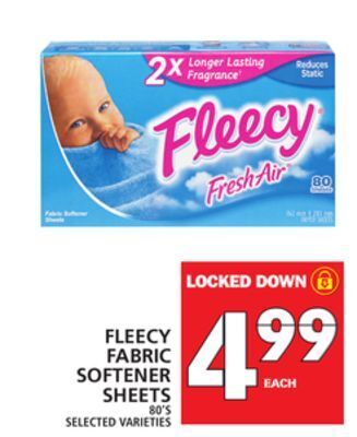 Food Basics Fleecy fabric softener sheets offer