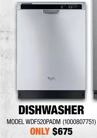 Home Depot Whirlpool dishwasher offer