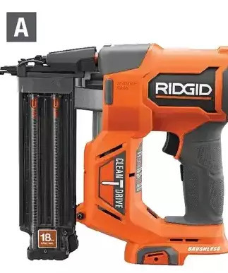 Home Depot Ridgid 18-gauge 2-1/8" brad nailer offer