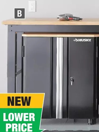 Home Depot Husky 72" adjustable height workbench offer