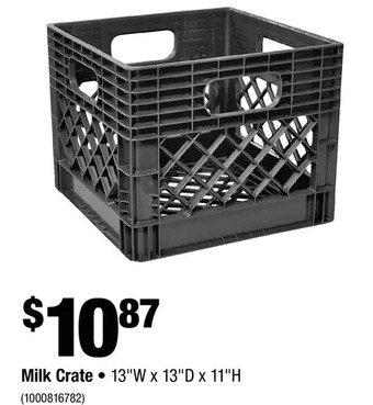Home Depot Milk crate offer