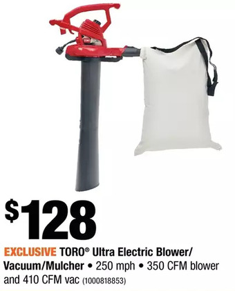 Home Depot Toro ultra electric blower/vacuum/mulcher offer