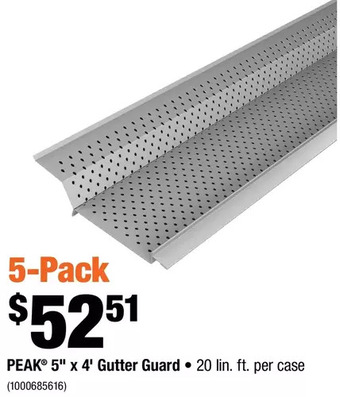 Home Depot Peak 5" x 4' gutter guard offer