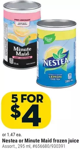 Giant Tiger Nestea frozen juice offer