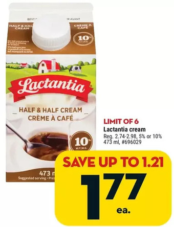 Giant Tiger Lactantia cream offer