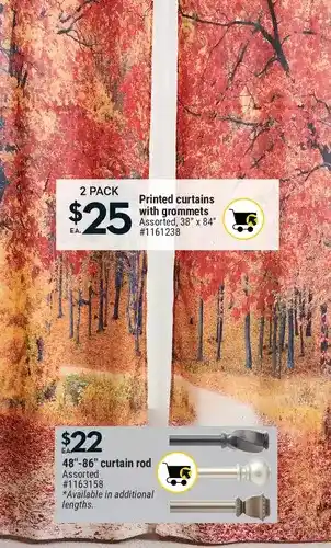 Printed curtains with grommets